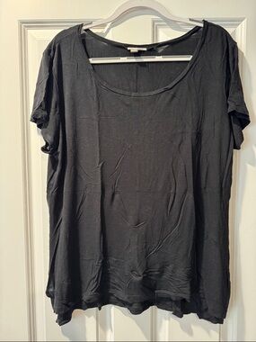 Halogen Black Scoop Neck Women's Tee